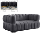 Gwen Velvet Loveseat - Luxurious Comfort & Contemporary Style with Tufting and Custom Legs Options