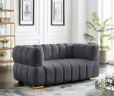 Gwen Velvet Loveseat - Luxurious Comfort & Contemporary Style with Tufting and Custom Legs Options