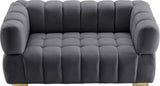 Gwen Velvet Loveseat - Luxurious Comfort & Contemporary Style with Tufting and Custom Legs Options