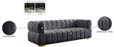 Gwen Velvet Sofa - Luxurious Comfort with Deep Biscuit Tufting & Custom Gold or Chrome Legs