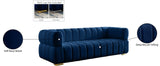 Gwen Velvet Sofa - Luxurious Comfort with Deep Biscuit Tufting & Custom Gold or Chrome Legs