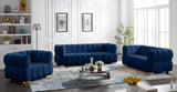 Gwen Velvet Sofa - Luxurious Comfort with Deep Biscuit Tufting & Custom Gold or Chrome Legs