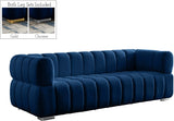 Gwen Velvet Sofa - Luxurious Comfort with Deep Biscuit Tufting & Custom Gold or Chrome Legs