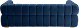 Gwen Velvet Sofa - Luxurious Comfort with Deep Biscuit Tufting & Custom Gold or Chrome Legs
