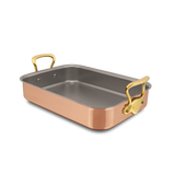 Mauviel Copper Roasting Pan With Brass Handles, 15.7 x 11.8-In
