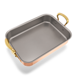 Mauviel Copper Roasting Pan With Brass Handles, 15.7 x 11.8-In