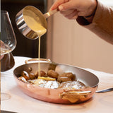 Mauviel M'Heritage M'150 B Copper Oval Gratin Pan With Brass Handles