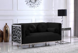Opal Contemporary Loveseat with Chrome Stainless Steel Design for Stylish Living Room Comfort