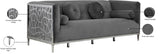 Opal Contemporary Sofa with Chrome Stainless Steel Accents – Plush Comfort for Stylish Living Spaces