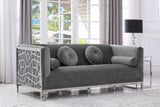 Opal Contemporary Sofa with Chrome Stainless Steel Accents – Plush Comfort for Stylish Living Spaces