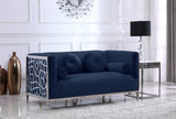 Opal Contemporary Loveseat with Chrome Stainless Steel Design for Stylish Living Room Comfort