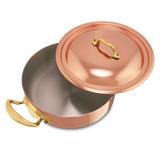 Mauviel M'Heritage M'150 B Copper Rondeau With Lid and Brass Handles