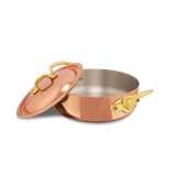 Mauviel M'Heritage M'150 B Copper Rondeau With Lid and Brass Handles