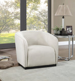 Mylah Chair – Luxurious Polyester Fabric Accent Chair with Black Solid Wood Base for Cozy Spaces
