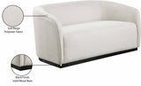 Mylah Loveseat - Contemporary Soft Upholstered Seating with Durable Black Wood Base for Cozy Spaces