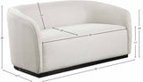 Mylah Loveseat - Contemporary Soft Upholstered Seating with Durable Black Wood Base for Cozy Spaces