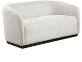 Mylah Loveseat - Contemporary Soft Upholstered Seating with Durable Black Wood Base for Cozy Spaces