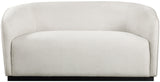 Mylah Loveseat - Contemporary Soft Upholstered Seating with Durable Black Wood Base for Cozy Spaces