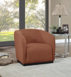 Mylah Chair – Luxurious Polyester Fabric Accent Chair with Black Solid Wood Base for Cozy Spaces