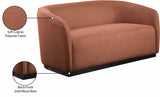 Mylah Loveseat - Contemporary Soft Upholstered Seating with Durable Black Wood Base for Cozy Spaces