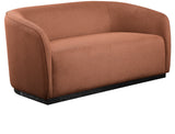 Mylah Loveseat - Contemporary Soft Upholstered Seating with Durable Black Wood Base for Cozy Spaces