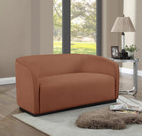 Mylah Loveseat - Contemporary Soft Upholstered Seating with Durable Black Wood Base for Cozy Spaces