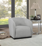 Mylah Chair – Luxurious Polyester Fabric Accent Chair with Black Solid Wood Base for Cozy Spaces