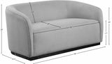 Mylah Loveseat - Contemporary Soft Upholstered Seating with Durable Black Wood Base for Cozy Spaces