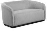 Mylah Loveseat - Contemporary Soft Upholstered Seating with Durable Black Wood Base for Cozy Spaces