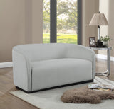 Mylah Loveseat - Contemporary Soft Upholstered Seating with Durable Black Wood Base for Cozy Spaces