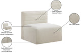 Quincy Modular Armless Chair - Elegant Contemporary Design with Cloud-Like Comfort and Tufting