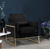 Mila Contemporary Chair with Luxurious Pillows and Elegant Gold Stainless Steel Frame for Comfort