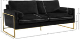 Mila Luxurious Contemporary Sofa with Gold Stainless Steel Frame and Comfortable Pillows for Relaxation