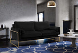 Mila Luxurious Contemporary Sofa with Gold Stainless Steel Frame and Comfortable Pillows for Relaxation