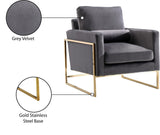 Mila Contemporary Chair with Luxurious Pillows and Elegant Gold Stainless Steel Frame for Comfort