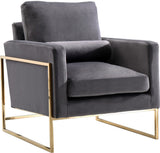 Mila Contemporary Chair with Luxurious Pillows and Elegant Gold Stainless Steel Frame for Comfort