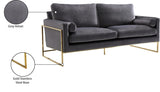 Mila Luxurious Contemporary Sofa with Gold Stainless Steel Frame and Comfortable Pillows for Relaxation