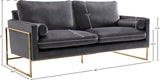 Mila Luxurious Contemporary Sofa with Gold Stainless Steel Frame and Comfortable Pillows for Relaxation