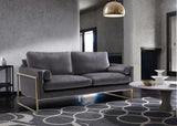 Mila Luxurious Contemporary Sofa with Gold Stainless Steel Frame and Comfortable Pillows for Relaxation