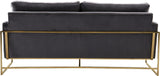 Mila Luxurious Contemporary Sofa with Gold Stainless Steel Frame and Comfortable Pillows for Relaxation