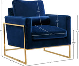 Mila Contemporary Chair with Luxurious Pillows and Elegant Gold Stainless Steel Frame for Comfort