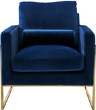 Mila Contemporary Chair with Luxurious Pillows and Elegant Gold Stainless Steel Frame for Comfort