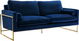 Mila Luxurious Contemporary Sofa with Gold Stainless Steel Frame and Comfortable Pillows for Relaxation