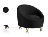 Serpentine Velvet Chair - Plush Contemporary Design with Gold Steel Legs for Chic Home Decor