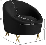 Serpentine Velvet Chair - Plush Contemporary Design with Gold Steel Legs for Chic Home Decor
