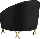 Serpentine Velvet Chair - Plush Contemporary Design with Gold Steel Legs for Chic Home Decor
