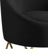 Serpentine Velvet Chair - Plush Contemporary Design with Gold Steel Legs for Chic Home Decor