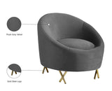 Serpentine Velvet Chair - Plush Contemporary Design with Gold Steel Legs for Chic Home Decor