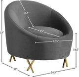 Serpentine Velvet Chair - Plush Contemporary Design with Gold Steel Legs for Chic Home Decor