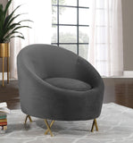 Serpentine Velvet Chair - Plush Contemporary Design with Gold Steel Legs for Chic Home Decor